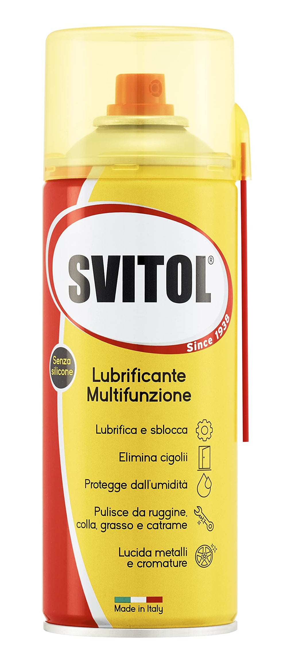 SVITOL, Lubrifiant multifonctionnel spray 400 ml avec paille, débloquant protecteur pour métaux, serrures, charnières, chaînes, boulons et mécanismes