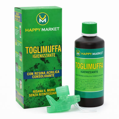 Antimuffa Spray 500ml con Resina Acrilica Toglimuffa per Muri Interni Muffa Pareti Bagno Cucina Umidità Elimina Muffa e Aloni Azione Rapida Professionale