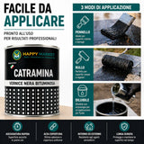 HM Vernice Bituminosa Nera Impermeabilizzante 0,75L | Antiruggine per Ferro Legno Cemento | Guaina Liquida Protettiva Alta Resistenza