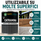 HM Vernice Bituminosa Nera Impermeabilizzante 0,75L | Antiruggine per Ferro Legno Cemento | Guaina Liquida Protettiva Alta Resistenza