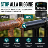 HM Vernice Bituminosa Nera Impermeabilizzante 0,75L | Antiruggine per Ferro Legno Cemento | Guaina Liquida Protettiva Alta Resistenza