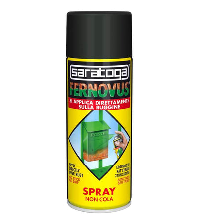 SARATOGA Vernice Antiruggine Spray Pronta All'Uso, Bomboletta Da 400 Ml Nero