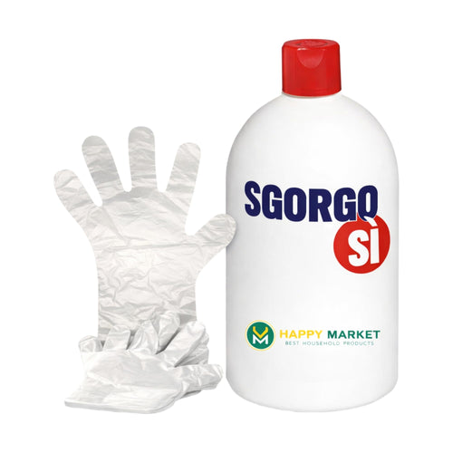 Disgorgante Scarichi 1L Professionale, Sgorgante WC Lavandino Doccia, Stura Tubi Scioglie Capelli Grasso Residui, Azione Rapida, Guanti Inclusi