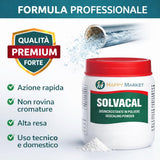 Solvacal Disincrostante in Polvere Anticalcare Forte 500g con Guanti Inclusi per WC Docce Rubinetti Scambiatori e Tubazioni Uso Professionale