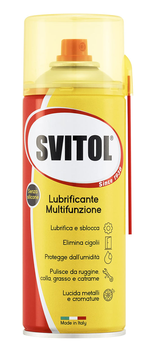 SVITOL, Lubrificante multifunzione spray 400 ml con cannuccia, sbloccante protettivo per metalli, serrature, cerniere, catene, bulloni e meccanismi