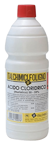 Acido Muriatico Puro 33 Percento Liquido 1 Litro Per Uso Industriale E Domestico