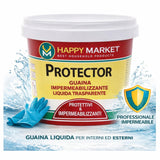 Guaina Impermeabilizzante Liquida Trasparente 750ml HM Protector – Impermeabilizzante per Terrazzi, Bagni, Muri, Balconi, Anti Infiltrazioni, Facile Applicazione