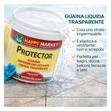 Guaina Impermeabilizzante Liquida Trasparente 750ml HM Protector – Impermeabilizzante per Terrazzi, Bagni, Muri, Balconi, Anti Infiltrazioni, Facile Applicazione