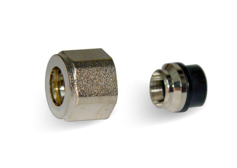 HM Raccordo Universale Adattatore 1/2" per Tubi Multistrato e Rame, Finitura Nichelato/Cromato, ottone CW617N