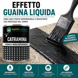 HM Vernice Bituminosa Nera Impermeabilizzante 0,75L | Antiruggine per Ferro Legno Cemento | Guaina Liquida Protettiva Alta Resistenza