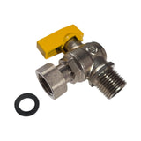 HM | Rubinetto a Sfera Gas 1/2″ EN 331 – Valvola M/M o M/F | Ottone Nichelato con Leva Gialla | Per Gas Naturale, GPL