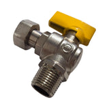 HM | Rubinetto a Sfera Gas 1/2″ EN 331 – Valvola M/M o M/F | Ottone Nichelato con Leva Gialla | Per Gas Naturale, GPL