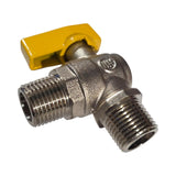 HM | Rubinetto a Sfera Gas 1/2″ EN 331 – Valvola M/M o M/F | Ottone Nichelato con Leva Gialla | Per Gas Naturale, GPL