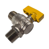 HM | Rubinetto a Sfera Gas 1/2″ EN 331 – Valvola M/M o M/F | Ottone Nichelato con Leva Gialla | Per Gas Naturale, GPL