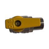 HM | Rubinetto a Sfera Gas 1/2″ EN 331 – Valvola M/M o M/F | Ottone Nichelato con Leva Gialla | Per Gas Naturale, GPL