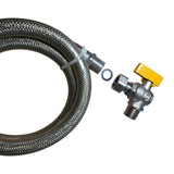 Tubo Flessibile Gas MF Acciaio Inox Certificato EN 14800 GPL Metano per Cucina Caldaia e Piano Cottura, Anticorrosione, Guarnizione Inclusa, Lunghezze 50–200 cm