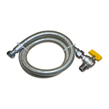 Tubo Flessibile Gas MF Acciaio Inox Certificato EN 14800 GPL Metano per Cucina Caldaia e Piano Cottura, Anticorrosione, Guarnizione Inclusa, Lunghezze 50–200 cm