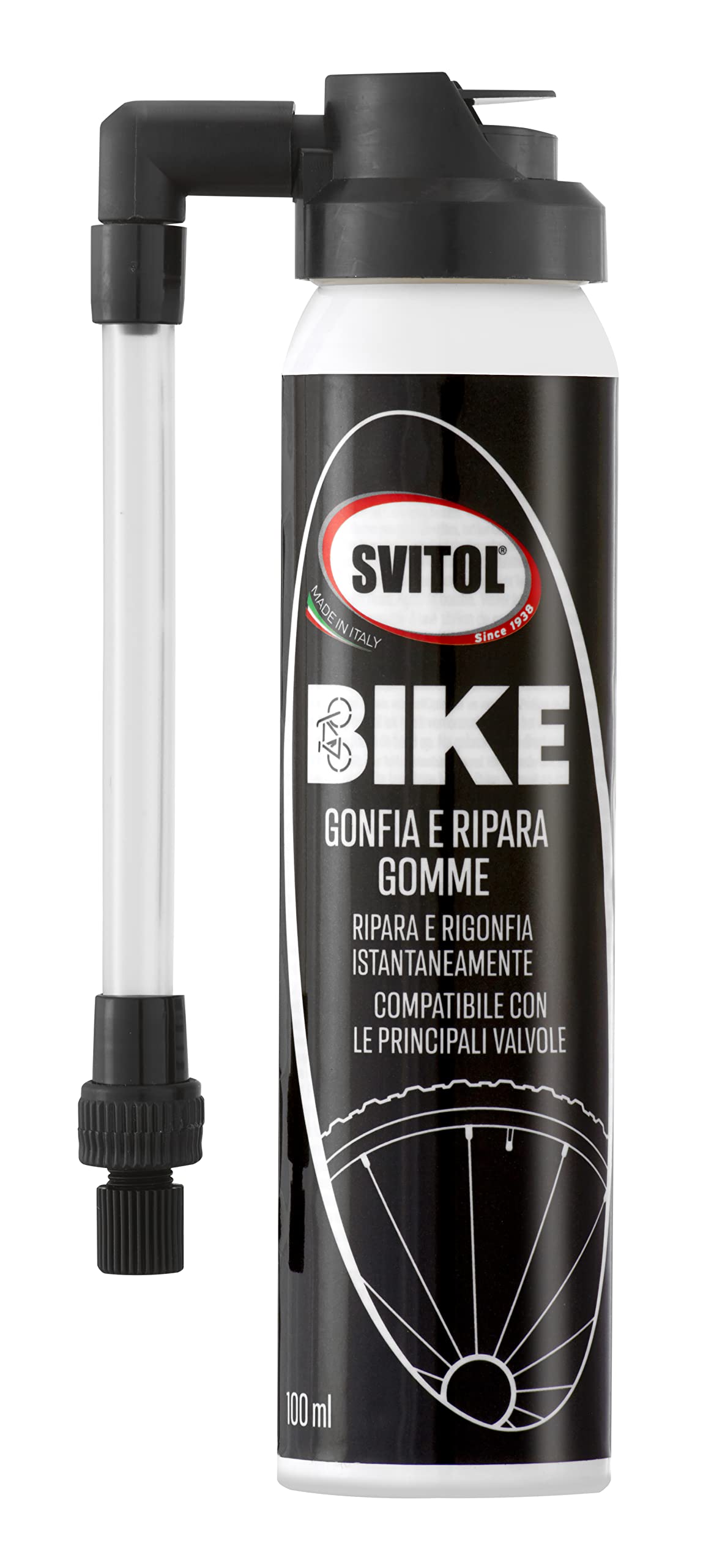 SVITOL Gonfia e Ripara Gomme, Ripara e Rigonfia Istantaneamente, di Facile Utilizzo, 100 ml