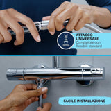 Tubo Doccia Flessibile 1,5m e 2m Acciaio Inox o PVC Universale G1/2" Anti-Torsione Antipiega Antigoccia Alta Resistenza Cromato Installazione Rapida Compatibile Soffione
