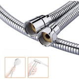 Tubo Doccia Flessibile 1,5m e 2m Acciaio Inox o PVC Universale G1/2" Anti-Torsione Antipiega Antigoccia Alta Resistenza Cromato Installazione Rapida Compatibile Soffione
