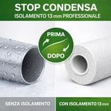 Tubo Multistrato Coibentato PEX AL PEX Ø20 Ø26 Isolamento 13 mm Bianco Anticondensa per Climatizzazione Pompa di Calore Riscaldamento Rotoli 10 25 50 Metri