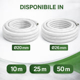 Tubo Multistrato Coibentato PEX AL PEX Ø20 Ø26 Isolamento 13 mm Bianco Anticondensa per Climatizzazione Pompa di Calore Riscaldamento Rotoli 10 25 50 Metri