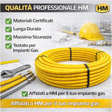 Tubo Multistrato Gas Corrugato PE-Xb/AL/PE-Xb con Guaina Gialla, Ø16 Ø20 Ø26 mm, Rotolo 25m 50m 100m, per Impianti Gas Metano GPL Interni, Alta Flessibilità e Resistenza
