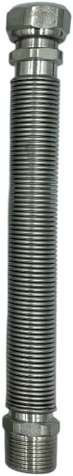 Giunto Acqua Flessibile per Caldaia MF 1/2 e 3/4 Acciaio Inox Alta Pressione Estensibile Lunghezze da 130 a 420 mm Resistente Alte Temperature Guarnizioni Incluse