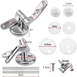 HM Cerniere Universali Copriwater Argento Lega di Zinco e Acciaio Inox Kit Completo con Viti e Guarnizioni Ricambio WC