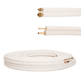 Kit Tubi Rame Climatizzatore Isoclima 1/4 3/8 con Guaina Ignifuga Disponibile 10MT 5MT 3MT Con o Senza Raccordi Compatibile Gas R32 R410A R407C