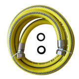 Tubo Gas Flessibile per Cucina 1/2 FF Lunghezze da 1 a 4 Metri Acciaio Inox Certificato EN 14800 Rivestito Giallo Per GPL e Metano Guarnizioni Incluse