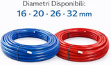 Tubo Multistrato Coibentato Isoclima Diametro 16 20 26 32 mm Rivestito con Guaina Isolante 25 o 50 Metri per Impianti