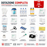 Cassetta Pronto Soccorso Aziende Allegato 1 DM 388/2003 | Kit Primo Soccorso Completo per Ufficio, Auto, Casa e Viaggio | Valigetta Medica Rigida, Marchio CE