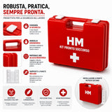 Cassetta Pronto Soccorso Aziende Allegato 1 DM 388/2003 | Kit Primo Soccorso Completo per Ufficio, Auto, Casa e Viaggio | Valigetta Medica Rigida, Marchio CE