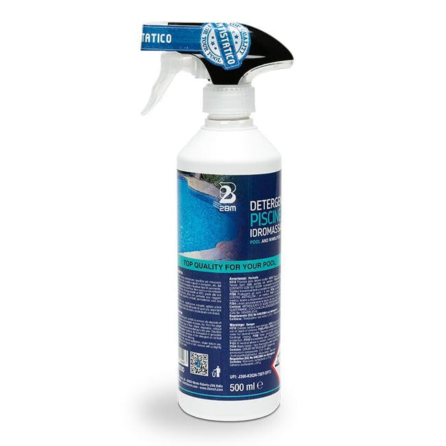 Detergente piscine e vasche idromassaggio spray, pulitore sgrassante per bordo piscina, pareti, vasca, pavimenti, residui oleosi e sporco ostinato