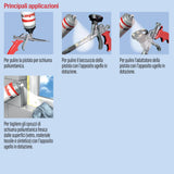 Fischer PUR 500 Pulitore per schiuma poliuretanica 500 ml, solvente spray per pistola, beccuccio e adattatore, rimuove residui di schiuma fresca non indurita