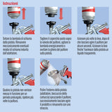 Fischer PUR 500 Pulitore per schiuma poliuretanica 500 ml, solvente spray per pistola, beccuccio e adattatore, rimuove residui di schiuma fresca non indurita