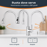 Rubinetto Cucina Miscelatore con Doccetta Estraibile 360° per Lavello – Vari Modelli e Finiture
