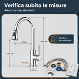 Rubinetto Cucina Miscelatore con Doccetta Estraibile 360° per Lavello – Vari Modelli e Finiture