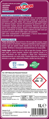 FULCRON Sbiancante risanante pavimenti 1 L, detergente alcalino senza cloro per cotto, pietra, gres, klinker, cementi, graniglie e fughe annerite