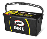 SVITOL Kit pulizia bici completo con detergente concentrato 1:10, polish lucidante, lubrificante catena dry, secchiello, spugna e spazzole per manutenzione bike