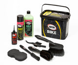 SVITOL Kit pulizia bici completo con detergente concentrato 1:10, polish lucidante, lubrificante catena dry, secchiello, spugna e spazzole per manutenzione bike