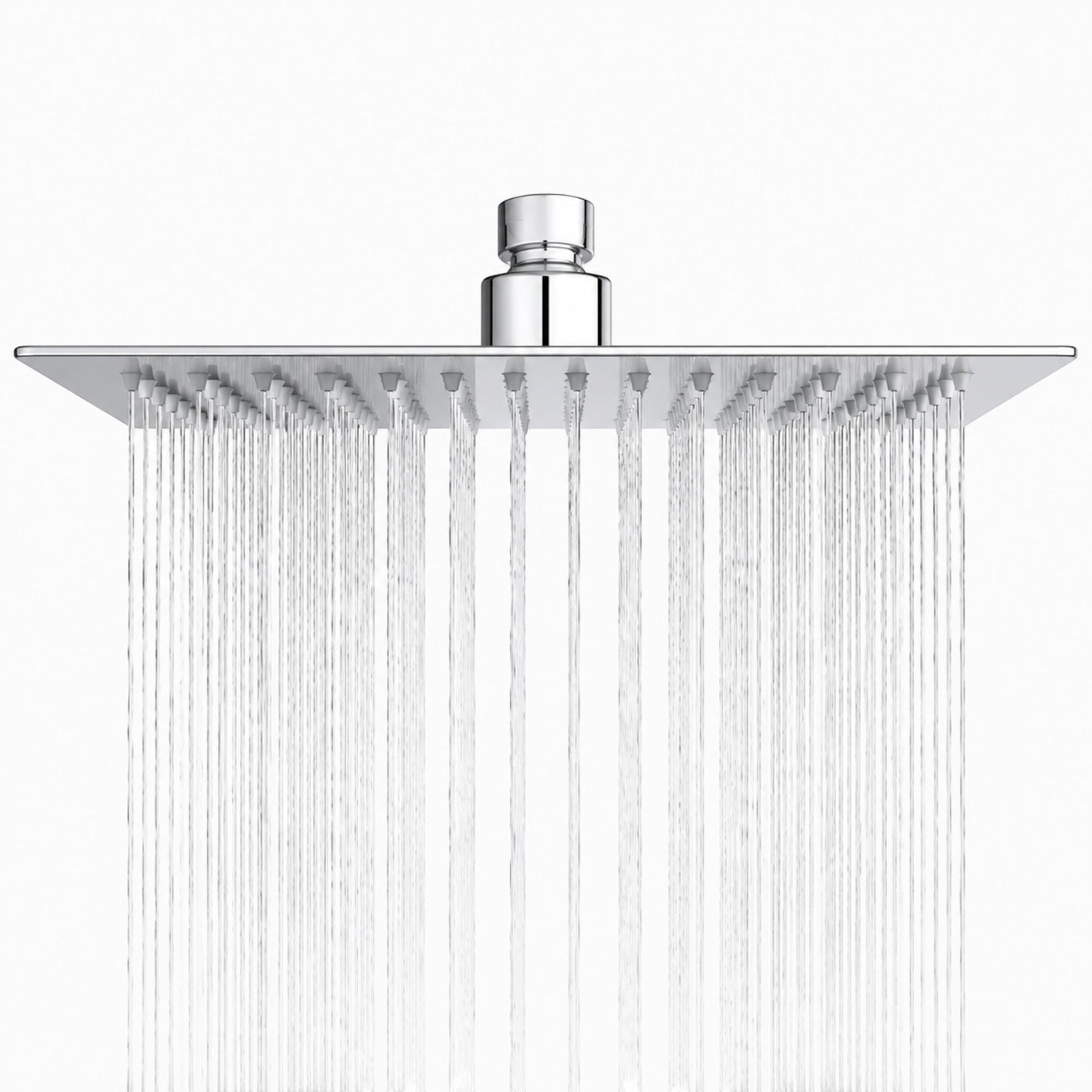 Soffione Doccia Quadrato 20x20 cm HM in Acciaio Inox, Ultra Sottile Anticalcare, Effetto Pioggia Alta Pressione, Attacco Universale 1/2”, Soffione Doccia Rain