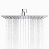 Soffione Doccia Quadrato 20x20 cm HM in Acciaio Inox, Ultra Sottile Anticalcare, Effetto Pioggia Alta Pressione, Attacco Universale 1/2”, Soffione Doccia Rain