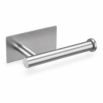 Porta Carta Igienica Adesivo Acciaio Inox Spazzolato, Portarotolo Bagno Senza Forare, Supporto Carta WC da Parete Moderno, Installazione Orizzontale o Verticale, Resistente all’Umidità