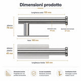 Porta Carta Igienica Adesivo Acciaio Inox Spazzolato, Portarotolo Bagno Senza Forare, Supporto Carta WC da Parete Moderno, Installazione Orizzontale o Verticale, Resistente all’Umidità