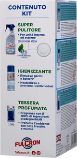 Fulcron Kit Pulizia Climatizzatore 3pz Pulitore Igienizzante Profumatore