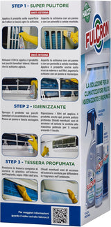 Fulcron Kit Pulizia Climatizzatore 3pz Pulitore Igienizzante Profumatore