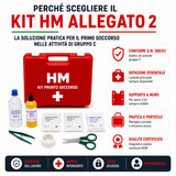 HM Cassetta Pronto Soccorso Aziendale, Conforme D.M. 388/03 Allegato 2, Valigetta Rigida Rossa, Supporto a Parete Incluso, per Uffici, Negozi, Laboratori e Piccole Aziende