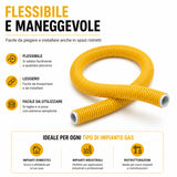 Tubo Multistrato Gas Corrugato PE-Xb/AL/PE-Xb con Guaina Gialla, Ø16 Ø20 Ø26 mm, Rotolo 25m 50m 100m, per Impianti Gas Metano GPL Interni, Alta Flessibilità e Resistenza